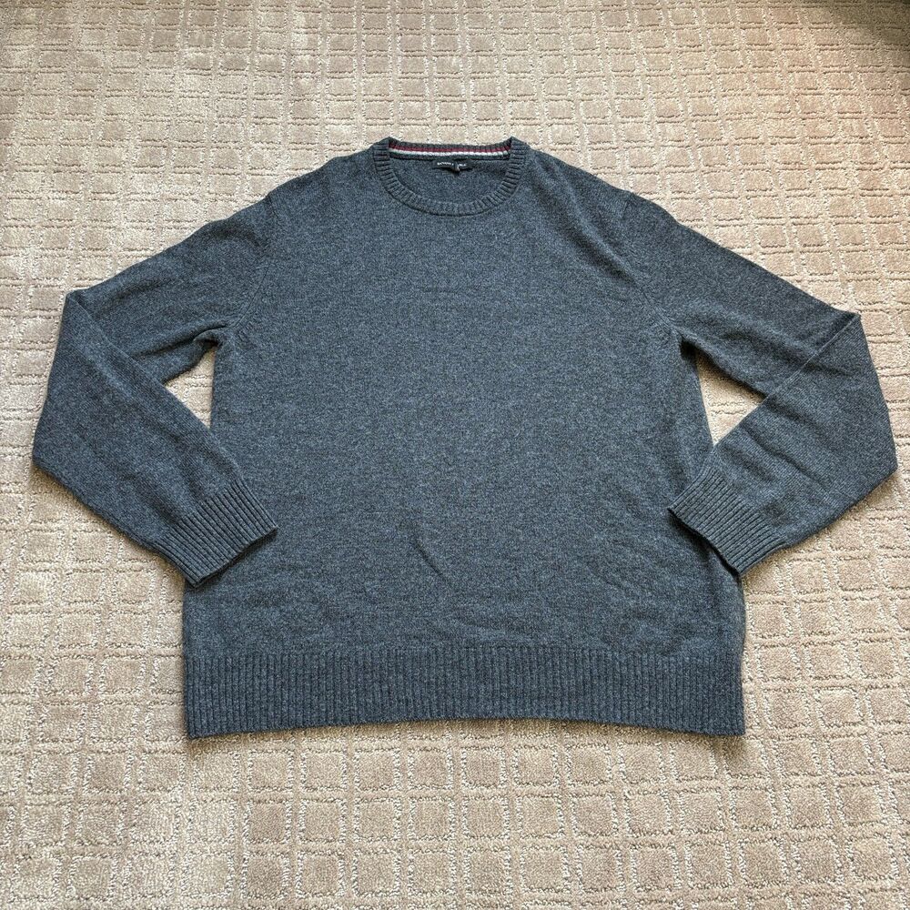 Banana Republic Merino Wool Sweater Mens XL Gray Knit Classic Pull Over Preppy